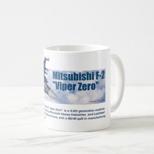 Aviation Art mug "Mitsubishi F-2 Viper Zero" Koffiemok (Voorkant rechts)