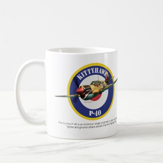 Aviation Art Mug " P-40 Kittyhawk" (Gauche)