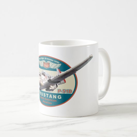 Aviation Art Mug "P-51 Mustang" (Devant droit)