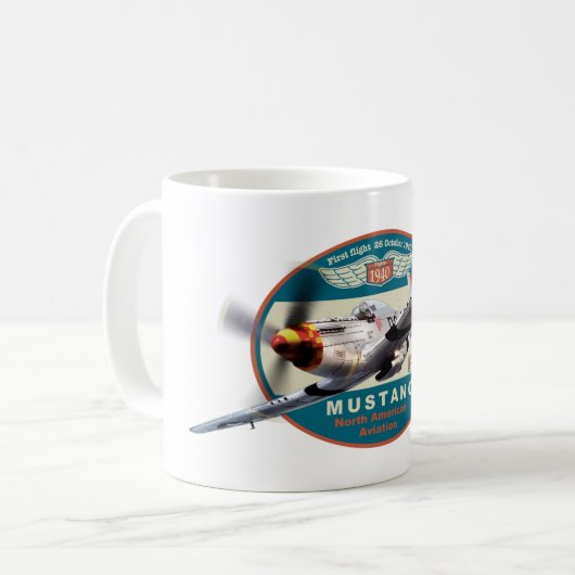 Aviation Art Mug "P-51 Mustang" (Devant gauche)