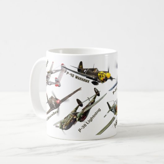 Aviation Art mug "U.S.ARMY warplane of WWII" (Devant gauche)