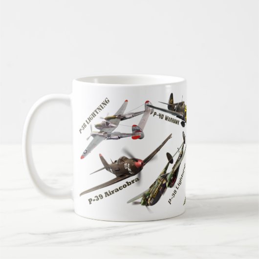 Aviation Art mug "U.S.ARMY warplane of WWII" (Gauche)