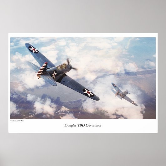 Aviation Art Poster "Douglas TBD Devastator" (Voorkant)