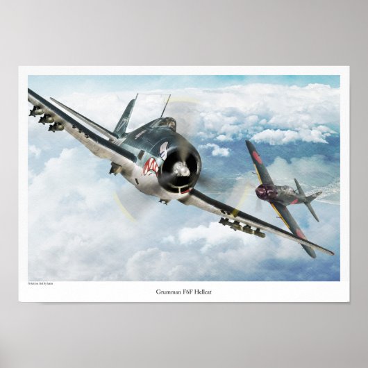 Aviation Art Poster "Grumman F6F Hellcat" (Voorkant)