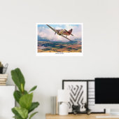 Aviation Art Poster "Hawker Hurricane" (Bureau à domicile)