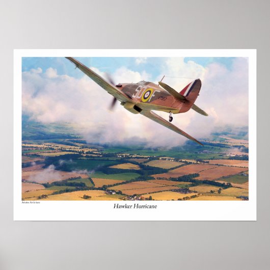 Aviation Art Poster "Hawker Hurricane" (Devant)