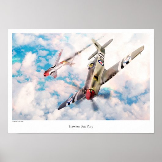 Aviation Art Poster "Hawker Sea Fury" (Devant)
