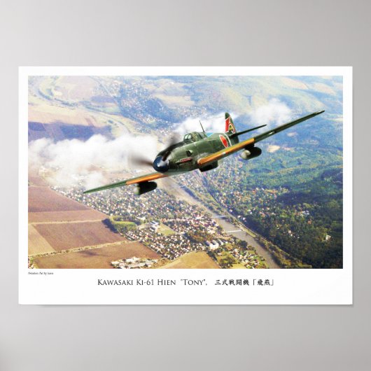 Aviation Art Poster"Kawasaki Ki-61 Tony" Poster (Voorkant)