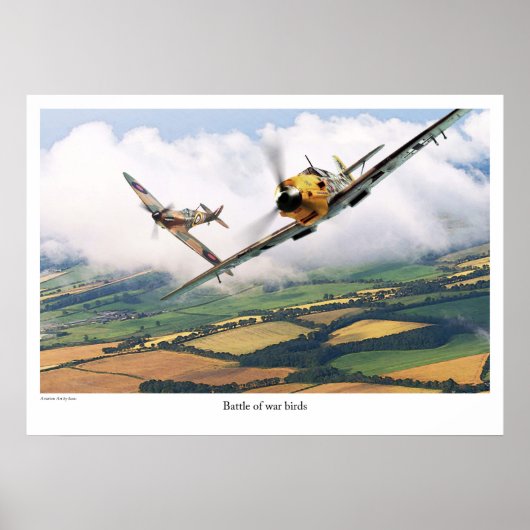 Aviation Art Poster "Messerschmitt Bf 109E" (Devant)