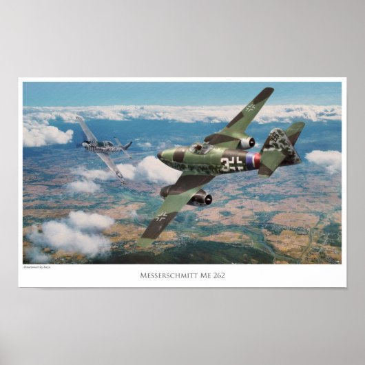 Aviation Art Poster "Messerschmitt Me 262" (Devant)