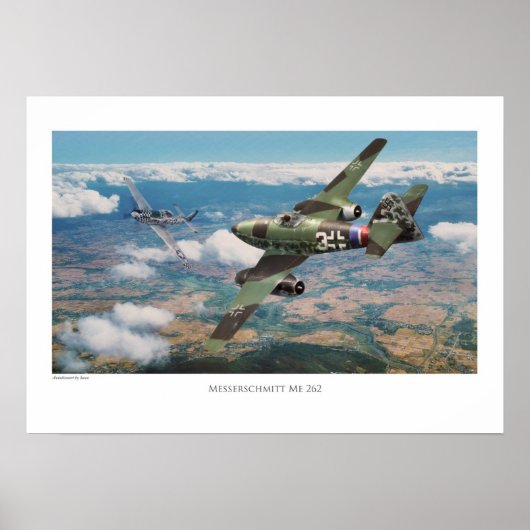 Aviation Art Poster "Messerschmitt Me 262" (Devant)