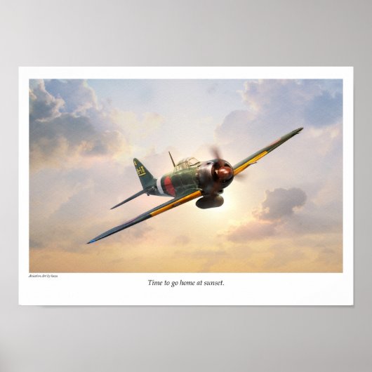 Aviation Art Poster "Mitsubishi A6M Zero" (Voorkant)