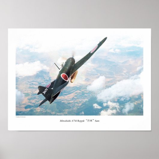 Aviation Art Poster "Mitsubishi A7M Reppu " (Voorkant)