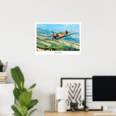 Aviation Art Poster "P-40 Kittyhawk" (Bureau à domicile)