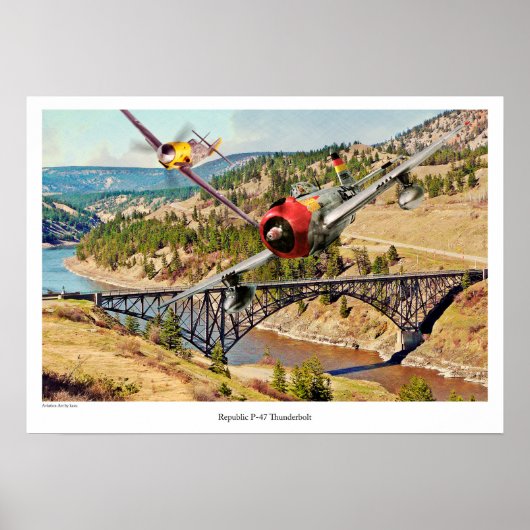 Aviation Art Poster "P-47 Thunderbolt" (Devant)