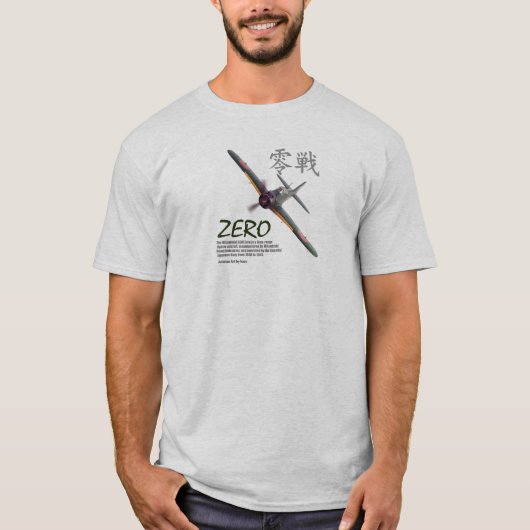 Aviation Art T-shirt "Mitsubishi A6M Zero" (Devant)