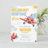 Aviation Boys Cool Blue Airplane Travel Verjaardag Kaart (Staand voorkant)