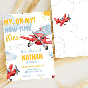 Aviation Boys Cool Blue Airplane Travel Verjaardag Kaart