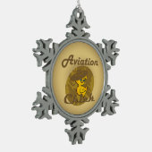 Aviation Chick #6 Tin Sneeuwvlok Ornament (Links)