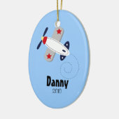AVIATOR AIRPLANE Persoonlijke kerstversiering Keramisch Ornament (Links)