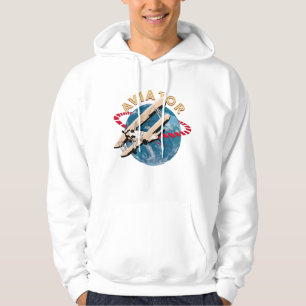Aviator die de wereld reist hoodie