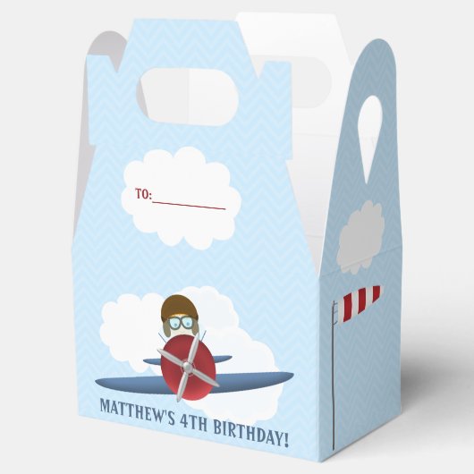 Aviator en zijn vliegtuig bedankdoosjes (Geopend)