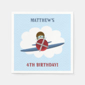 Aviator en zijn vliegtuig servetten (Voorkant)