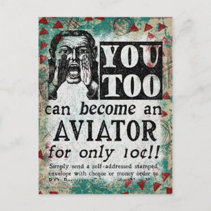 Aviator - Funny  Retro Briefkaart
