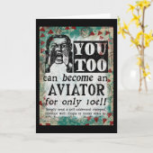 Aviator - Funny  Retro Kaart (Gele Bloem)