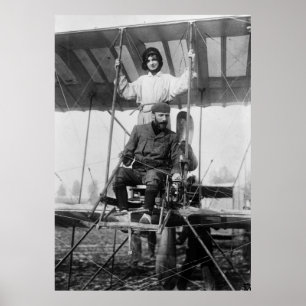 Aviator Henri Farman en Wife, begin jaren 1900 Poster
