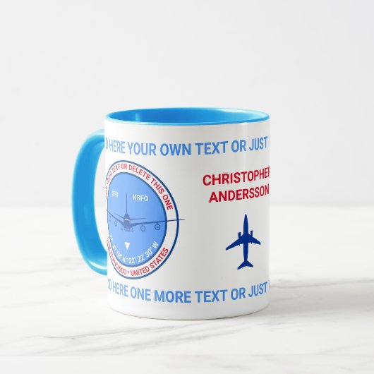 Aviator, Piloot, Reiziger  Mok (Voorkant links)