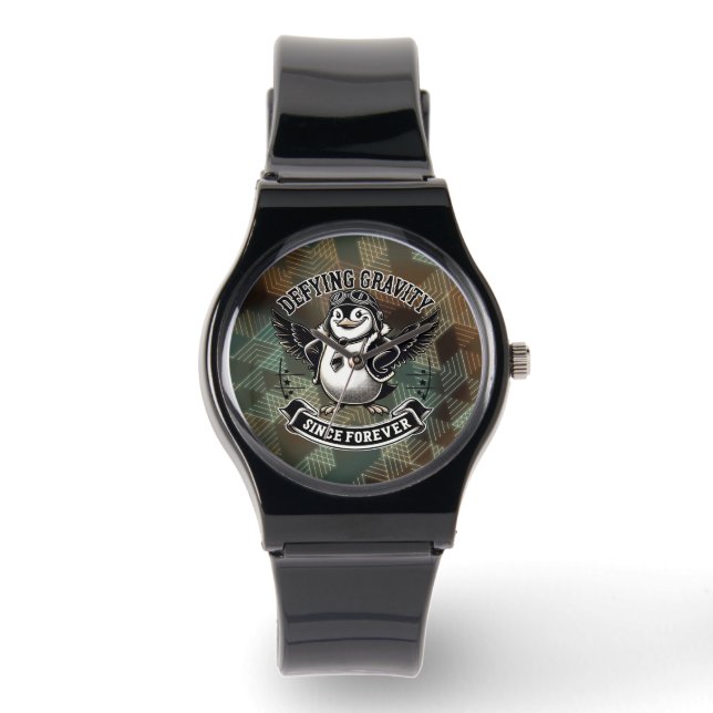 Aviator Pinguïn Horloge (Voorkant)