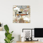 Aviator Plane World Adventure Poster (Thuiskantoor)