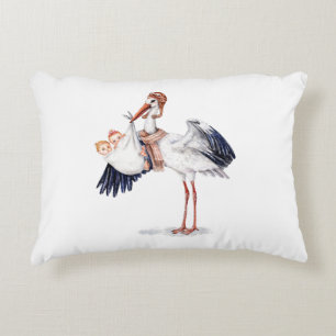 Aviator Stork die Twins meebrengt Accent Kussen