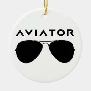 Aviator SUnglazen Silhouette Keramisch Ornament