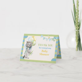 Aviator Wolf, Gestreept Baby shower Bedankkaart