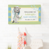 Aviator Wolf, Gestreept Baby shower Spandoek (Insitu)