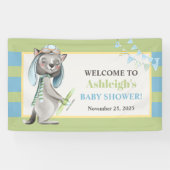 Aviator Wolf, Gestreept Baby shower Spandoek (Horizontaal)