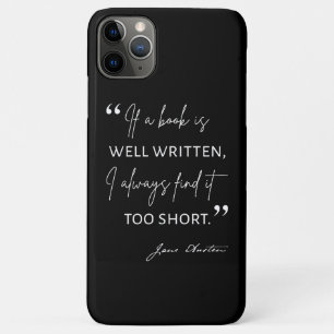 Avid Reader II - Jane Austen Quote iPhone 11 Pro Max Hoesje