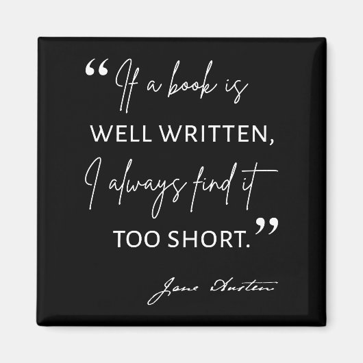 Avid Reader II - Jane Austen Quote Magneet (Voorkant)