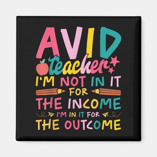Avid Teacher Supplies Funny Back To School For Men Magneet (Voorkant)
