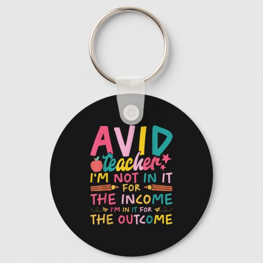 Avid Teacher Supplies Funny Back To School For Men Sleutelhanger (Voorkant)