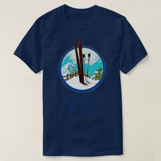 Aviemore Schotland om te skiën T-shirt (Design voorkant)