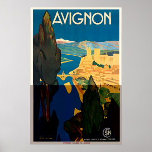 Avignon Provence Frankrijk Vintage Reisposter Poster