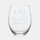 Avila Beach California Vacation Wijnglas Zonder Voet (Achterkant)
