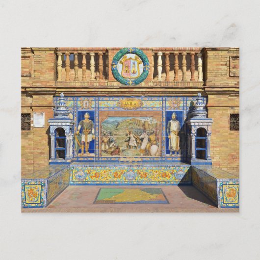 Avila, Plaza de Espana, Briefkaart Sevilla (Voorkant)