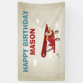 Avion Anniversaire Bannière Voyage Aventure Vintag (Vertical)