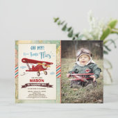 Avion Anniversaire Invitation Heure des vols Avion (Debout devant)