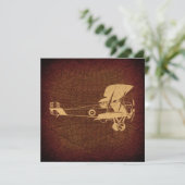 Avion antique vintage Biplane avec carte (Debout devant)
