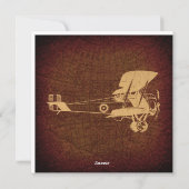Avion antique vintage Biplane avec carte (Dos)